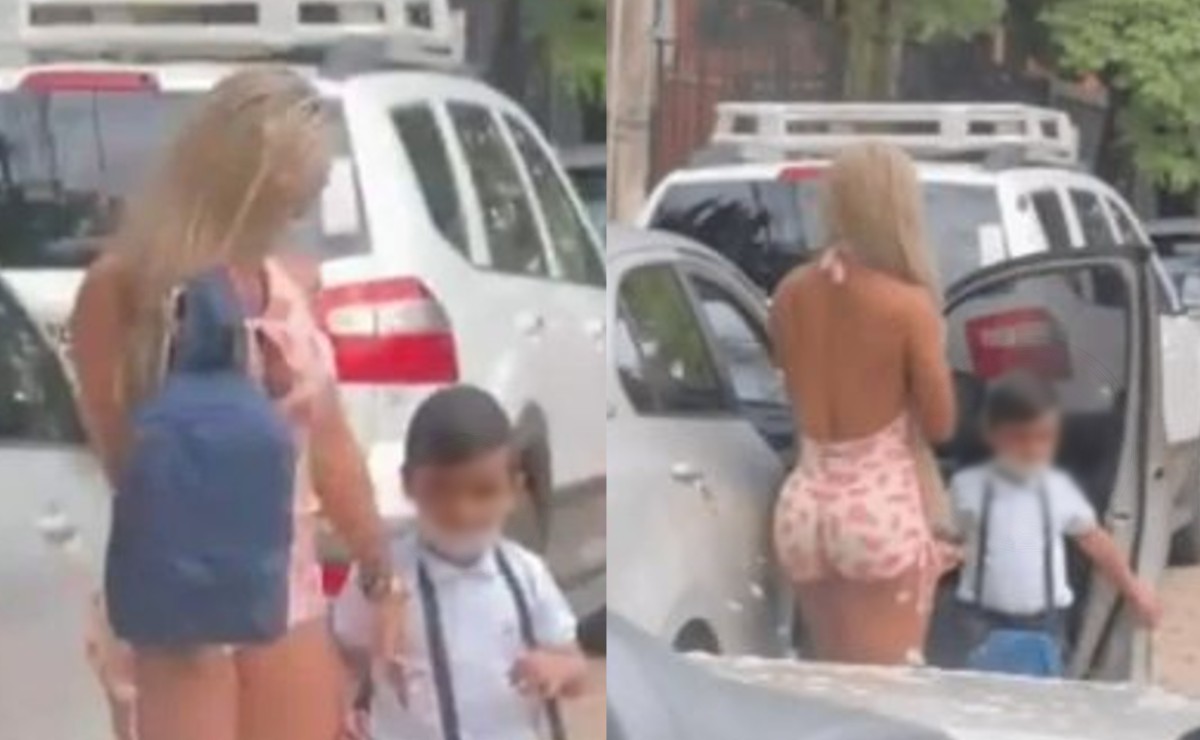 VIDEO: Critican a madre por su forma de vestir al llevar a su hijo a la  escuela : Radio Sonora